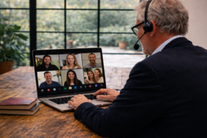 réunion virtuelle sur ordinateur portable réunion virtuelle sur ordinateur portable